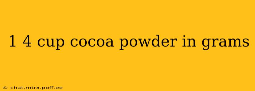 1 4 cup cocoa powder in grams