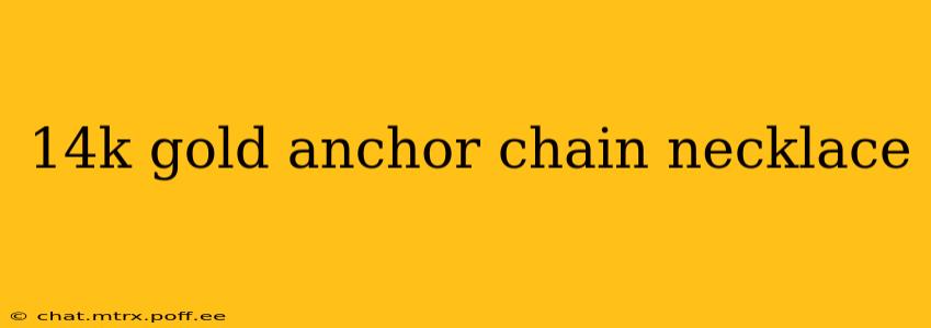 14k gold anchor chain necklace