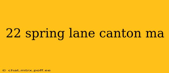 22 spring lane canton ma