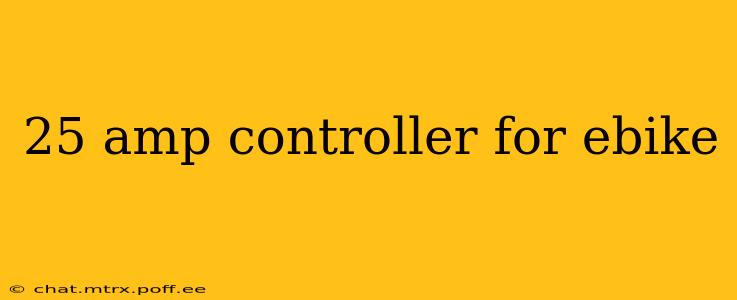 25 amp controller for ebike