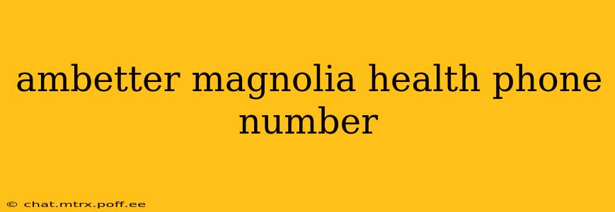 ambetter magnolia health phone number