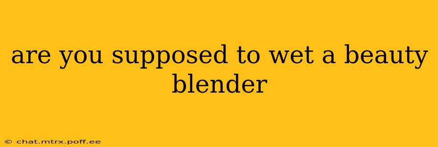 are you supposed to wet a beauty blender
