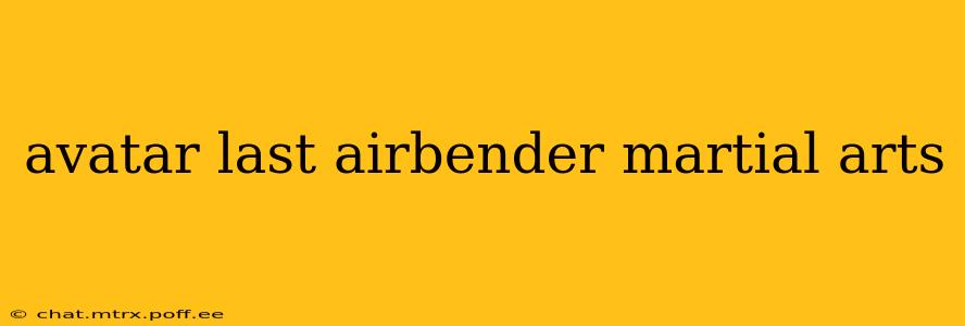 avatar last airbender martial arts