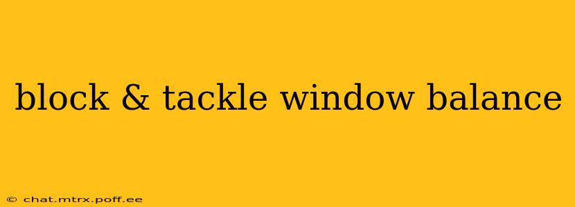 block & tackle window balance