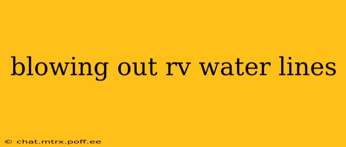 blowing out rv water lines