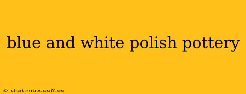 blue and white polish pottery