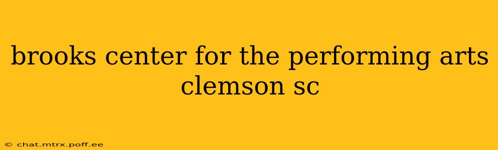 brooks center for the performing arts clemson sc