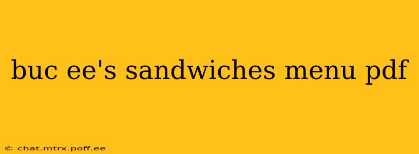 buc ee's sandwiches menu pdf