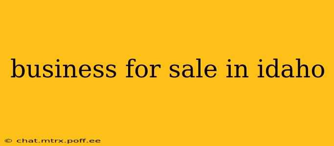 business for sale in idaho