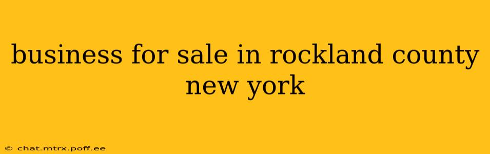 business for sale in rockland county new york