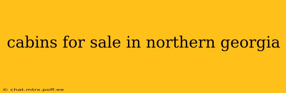 cabins for sale in northern georgia