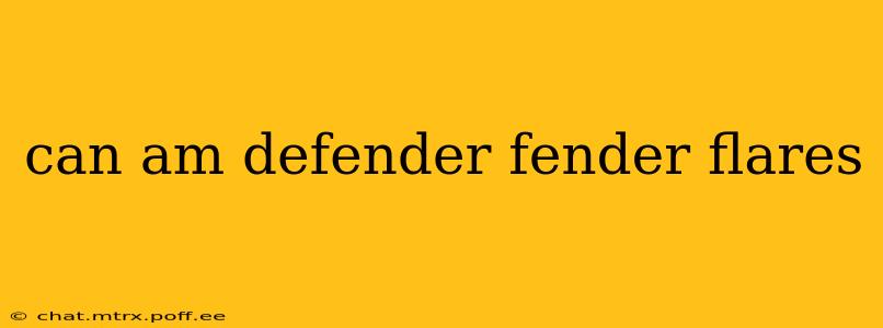 can am defender fender flares