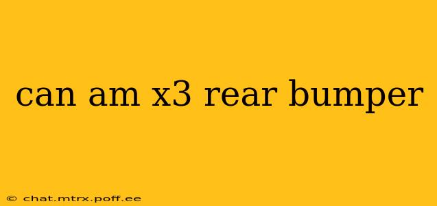 can am x3 rear bumper