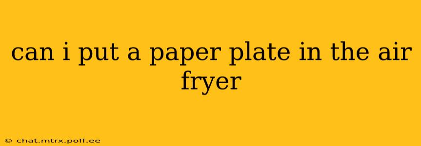 can i put a paper plate in the air fryer