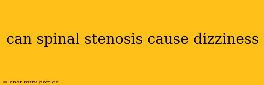 can spinal stenosis cause dizziness