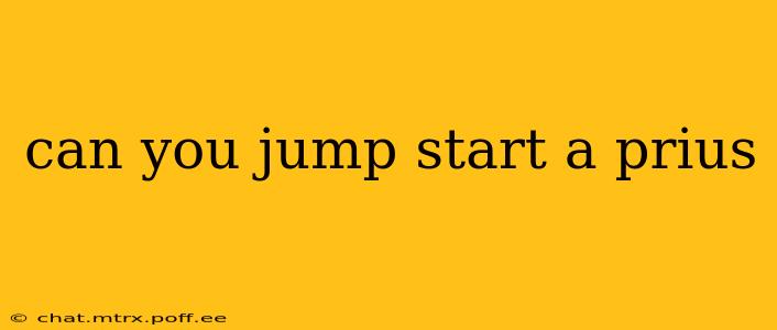 can you jump start a prius