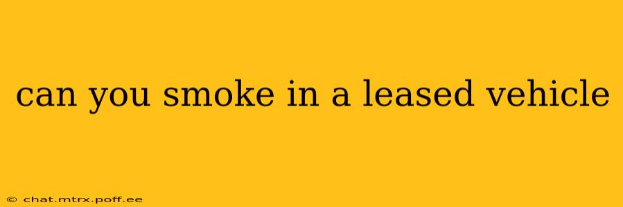 can you smoke in a leased vehicle