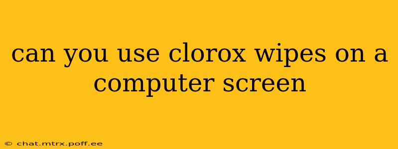 can you use clorox wipes on a computer screen