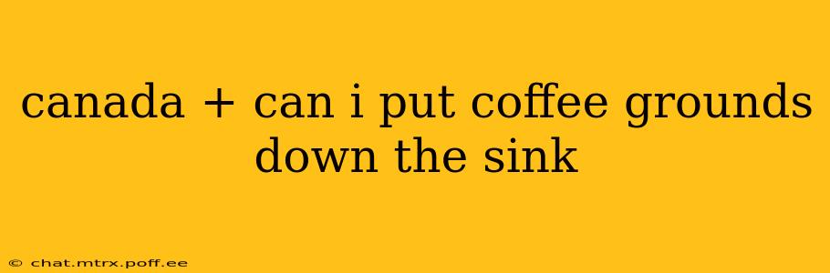 canada + can i put coffee grounds down the sink