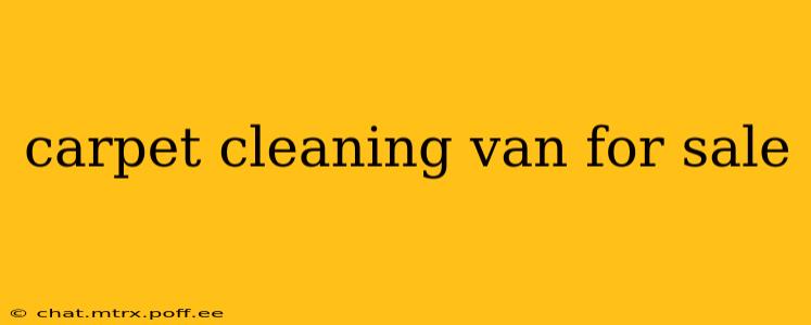 carpet cleaning van for sale