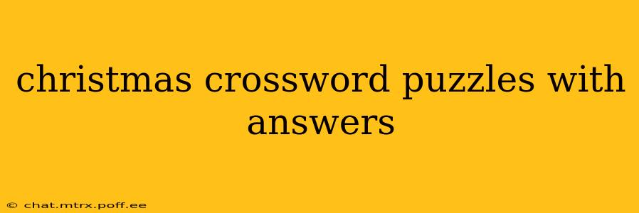christmas crossword puzzles with answers