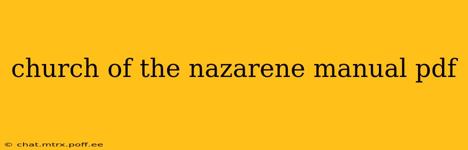 church of the nazarene manual pdf