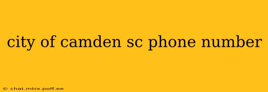 city of camden sc phone number