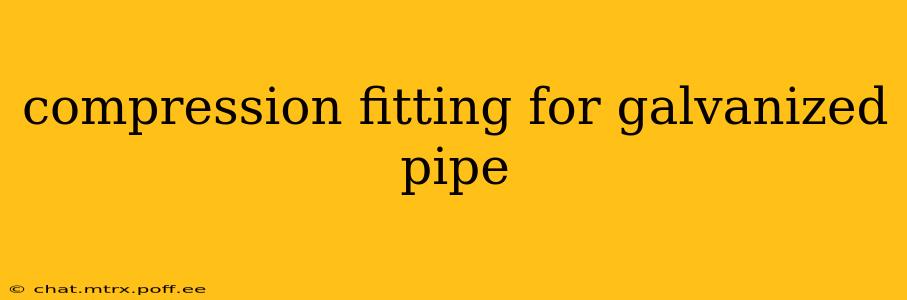 compression fitting for galvanized pipe