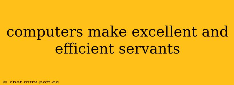 computers make excellent and efficient servants