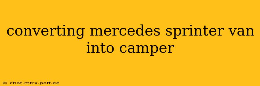 converting mercedes sprinter van into camper