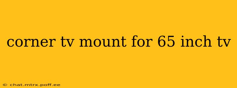 corner tv mount for 65 inch tv