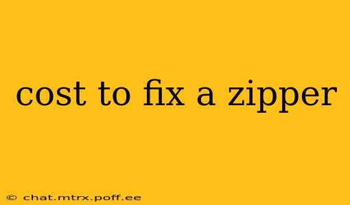 cost to fix a zipper