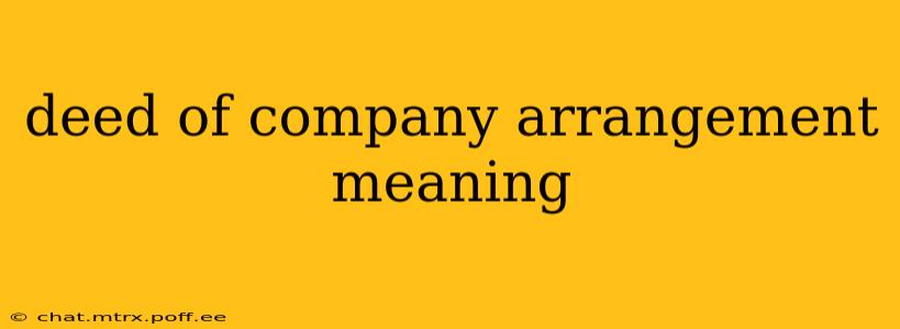 deed of company arrangement meaning