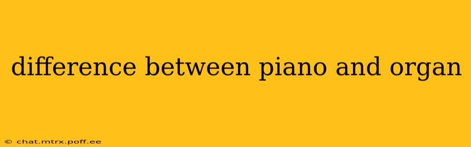difference between piano and organ