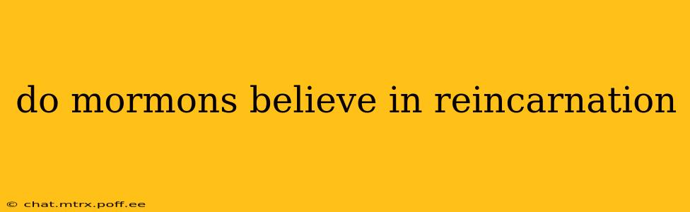 do mormons believe in reincarnation