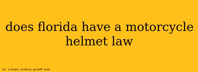 does florida have a motorcycle helmet law