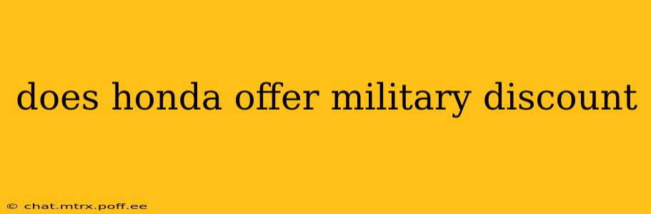 does honda offer military discount