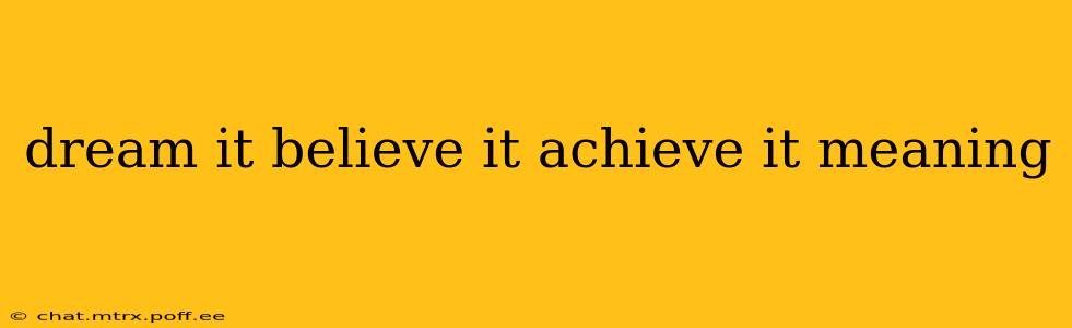 dream it believe it achieve it meaning