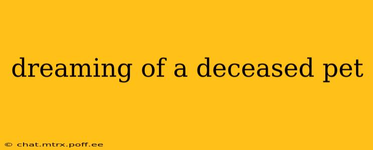 dreaming of a deceased pet