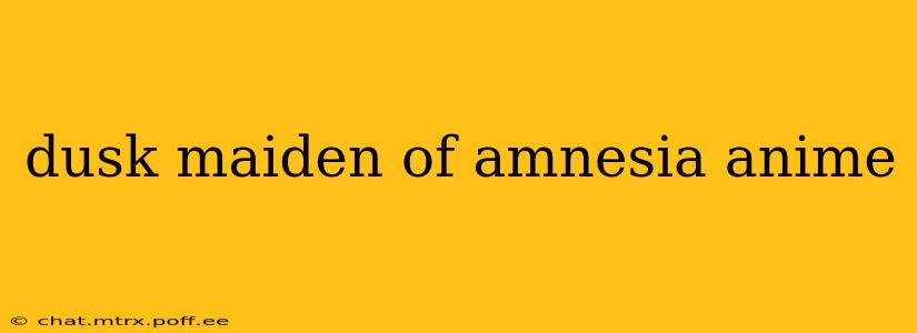 dusk maiden of amnesia anime