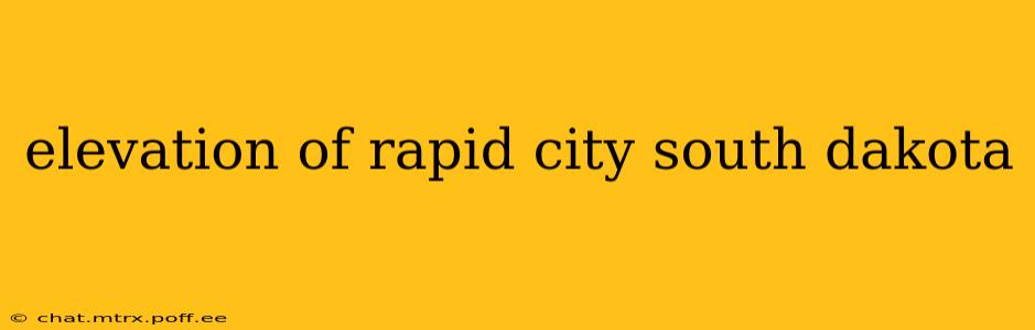 elevation of rapid city south dakota