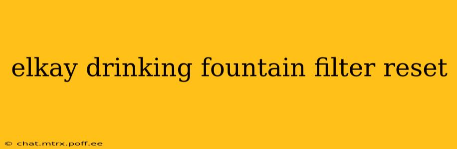 elkay drinking fountain filter reset