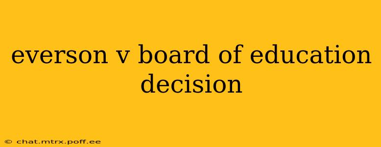 everson v board of education decision