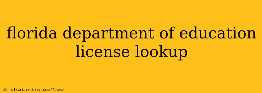 florida department of education license lookup