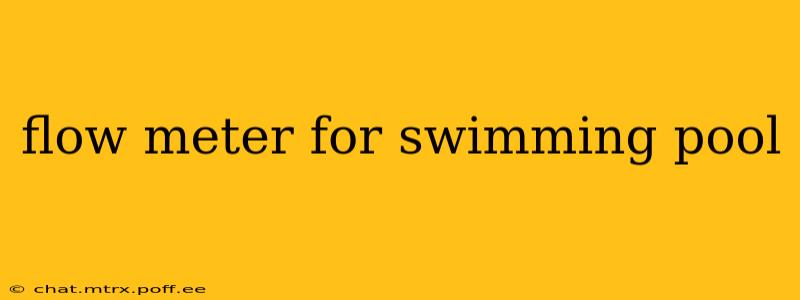 flow meter for swimming pool