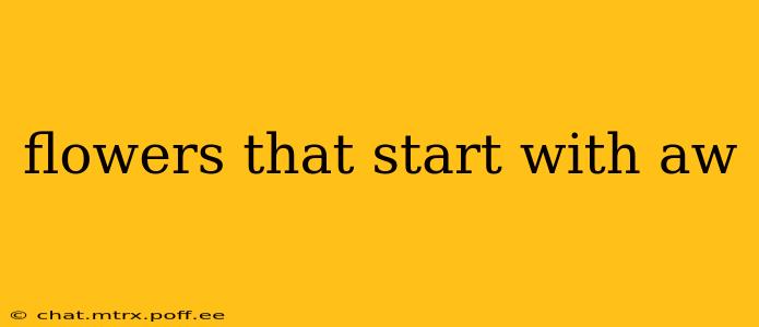flowers that start with aw