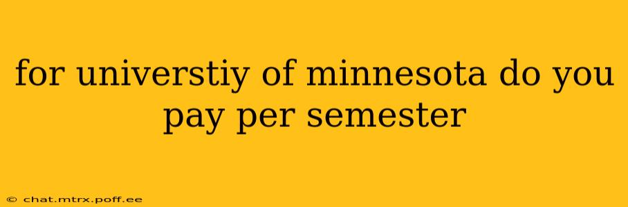 for universtiy of minnesota do you pay per semester