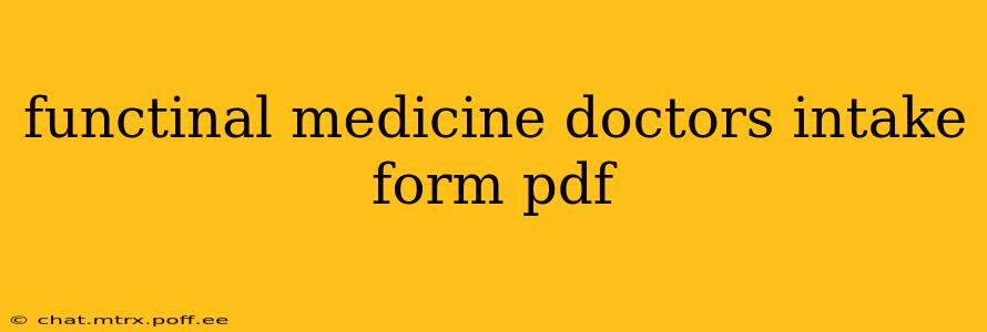 functinal medicine doctors intake form pdf