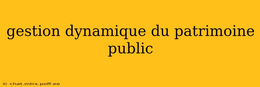 gestion dynamique du patrimoine public