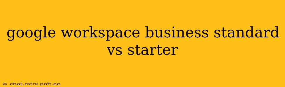 google workspace business standard vs starter